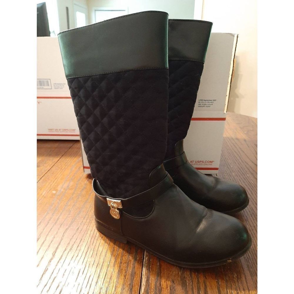 Size 5 Michael Kors Black Nasir 4 Side Zip Boots